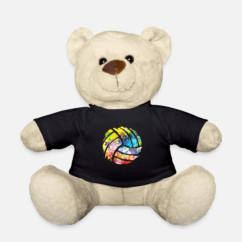Volleyball Funny Gift For Coach Parents - Teddy Bear - black