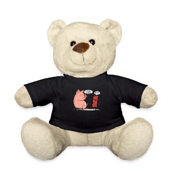 Bacon Dad Witz Liebhaber Piggy Pig Design - Teddy - Schwarz - Vorne