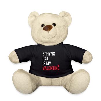 Sphynx cat Is My Valentine’s Greeting Design For - Nounours - noir - Devant