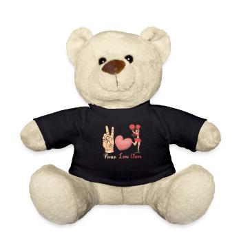 Friedensliebes-beifall-design Für - Teddy - Schwarz - Vorne