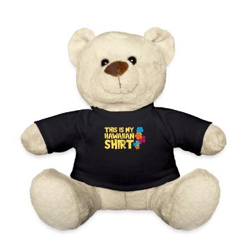 Dieses Ist Mein Hawaiihemd-blumen-entwurf Für - Teddy - Schwarz - Vorne