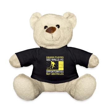 Squash Player Squash Tennis Player Raquetball Spor - Teddy Bear - black - Front