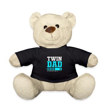 twin dad twins father - Teddy Bear - black - Front