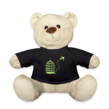 Käfig - Vogel fliegt - Teddy - Schwarz - Vorne