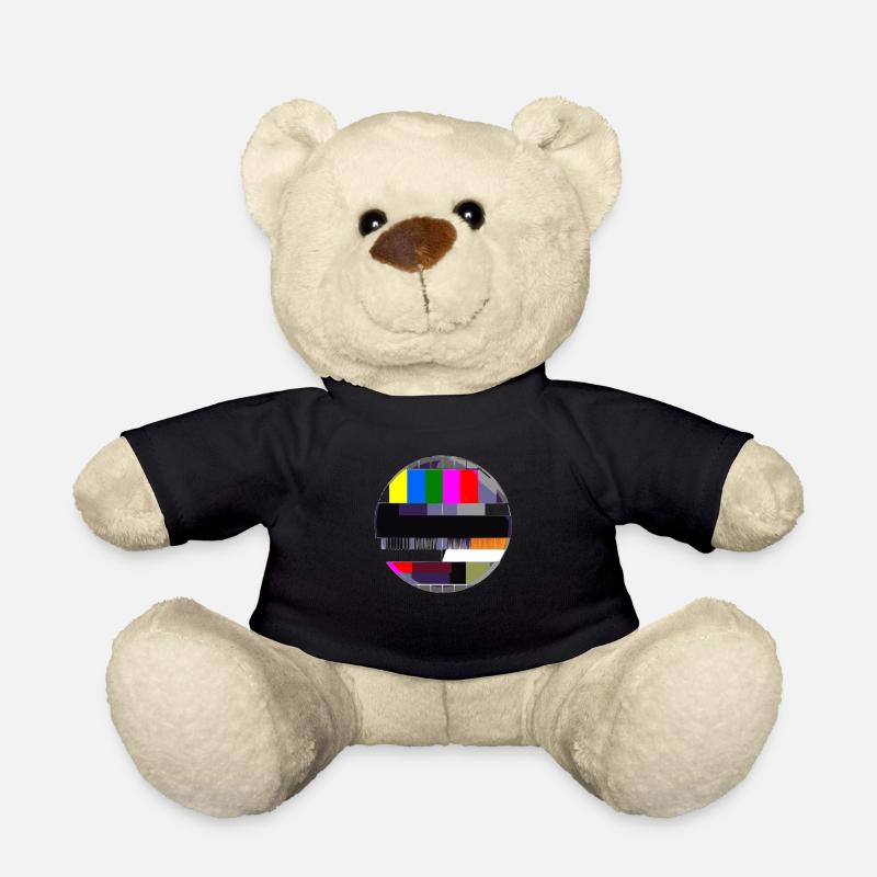Testimage TV 90's 80's Television Retro Gift Idea - Teddy Bear - black