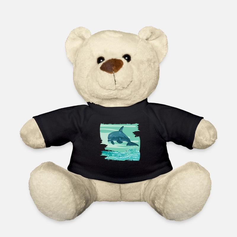 Delfin Tümmler Meeressäuger springt aus dem Meer - Teddy - Schwarz