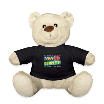 Level 19 Complete! - 19th Unlocked Birthday Gift - Teddy Bear - black - Front