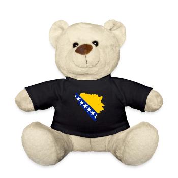 drapeau bosnie-herzégovine cadeau bosnie - Nounours - noir - Devant
