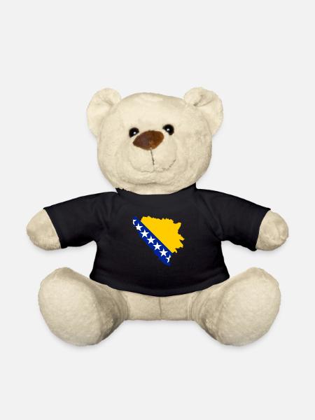 drapeau bosnie-herzégovine cadeau bosnie - Nounours - noir