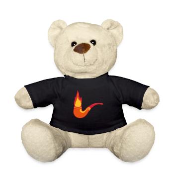 Feuer Tabakpfeife Raucher - Teddy - Schwarz - Vorne
