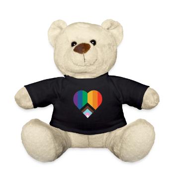 Regenbogen Herz - Teddy - Schwarz - Vorne