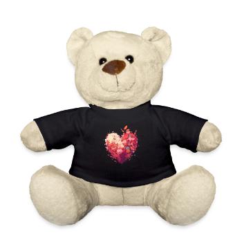 Flower Heart - Teddy Bear - black - Front