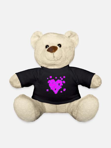 Pink pixel herz - Teddy - Schwarz