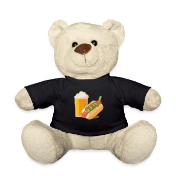 Bier und Hot Dog - Teddy - Schwarz - Vorne