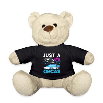 Orca Ocean Whale Orca Fan Seafood - Teddy Bear - black - Front