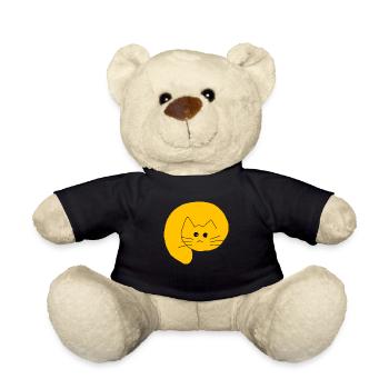 Cat yellow - Teddy Bear - black - Front