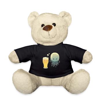 Drôle de méduse avec un verre de bière - Nounours - noir - Devant