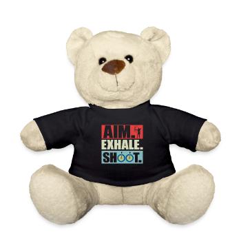 Aim Exhale Shoot. Archery Target Bow & Arrows - Teddy Bear - black - Front