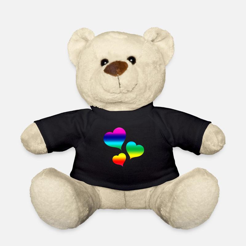 Bunte Herzen - Teddy - Schwarz