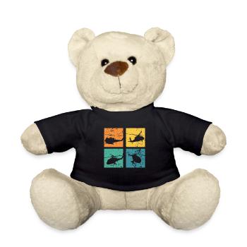 Hélicoptère Vintage Pilote d’hélicoptère - Nounours - noir - Devant