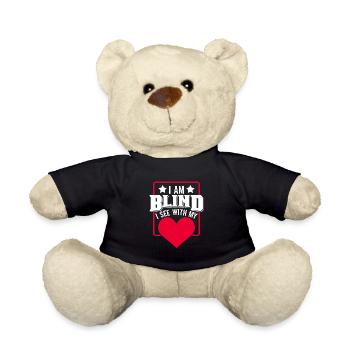 Blind Blindness Awareness Visual Impairment - Teddy Bear - black - Front