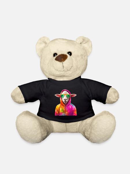 Schaf mit Sonnenbrille Bunt Coole Schaf Waldtier - Teddy - Schwarz