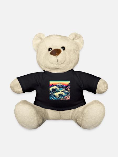 Japon, Paysage, Océan, Montagne, Vagues - Nounours - noir