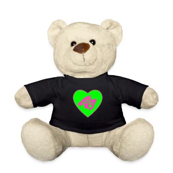 I Love Mallorca in Grün und Pink - Teddy - Schwarz - Vorne