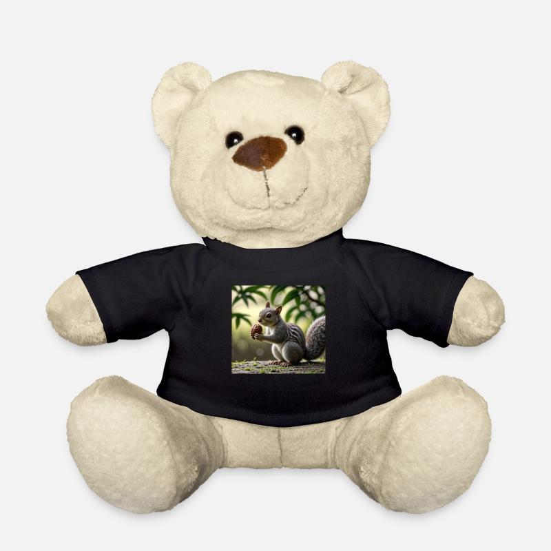 Squirrel with nut - Eichhörnchen mit Nuss - Teddy - Schwarz