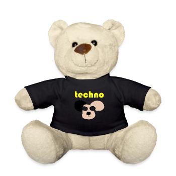 techno bär - Teddy - Schwarz - Vorne