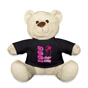 30th Birthday 1995 Motorcycle Motorcyclist - Teddy Bear - black - Front