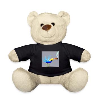 Autistic Art – Smoking relaxes the canary - Teddy Bear - black - Front