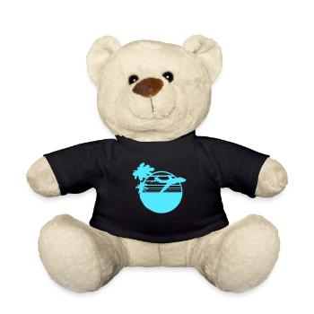 Avion Palmiers Flying Beach Strip Voyage en mer - Nounours - noir - Devant
