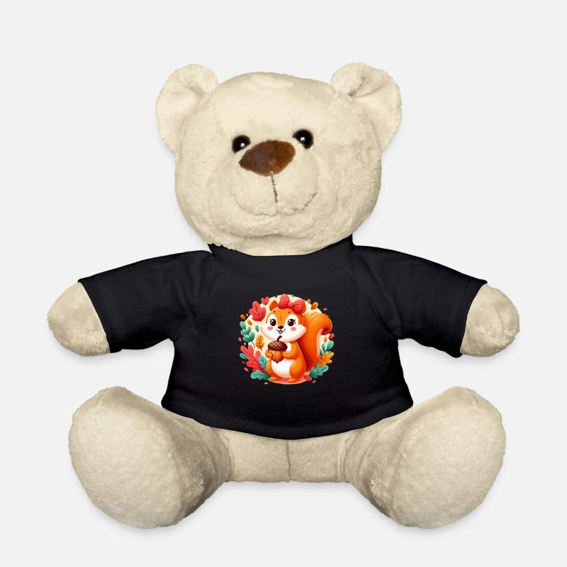 Écureuil mignon avec gland - Nounours - noir
