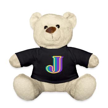 Mehrfarbiger Buchstabe j - Teddy - Schwarz - Vorne
