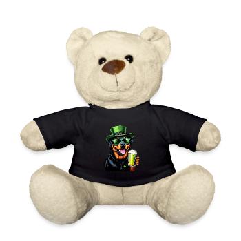Rottweiler St. Patricks Day Bier Outfit Hunde - Teddy - Schwarz - Vorne