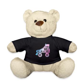Derby Girls Do It On All Fours Roller Derby Skatin - Teddy Bear - black - Front