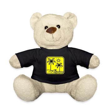 Palm Trees Beach - Teddy Bear - black - Front