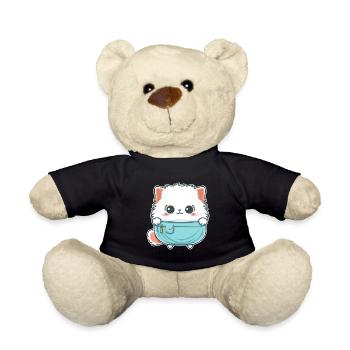 Cute Angora cat in a bag - Teddy Bear - black - Front