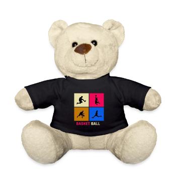 pop art basketball - Teddy Bear - black - Front