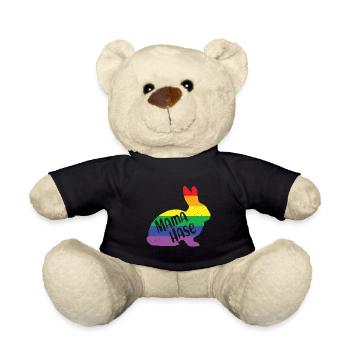 Mama Hase Hasenmama Regenbogen Queere LGBTQ Ostern - Teddy - Schwarz - Vorne