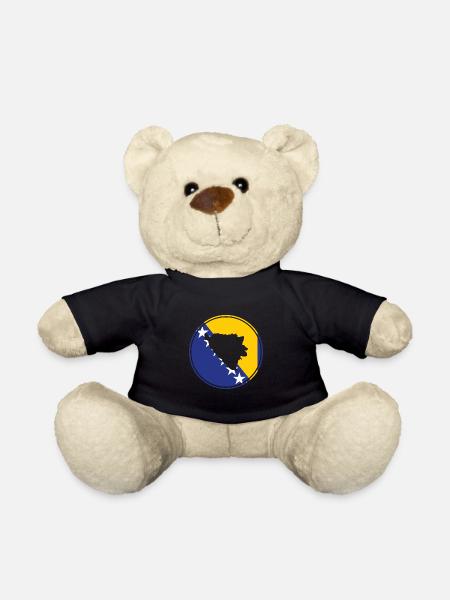 Bosnien Herzegowina Karte Balkan Bosnische Flagge - Teddy - Schwarz