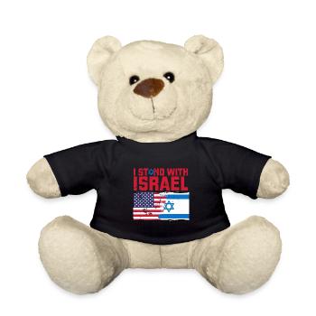 Israël États-Unis Amérique Origine Drapeau Jérusalem - Nounours - noir - Devant