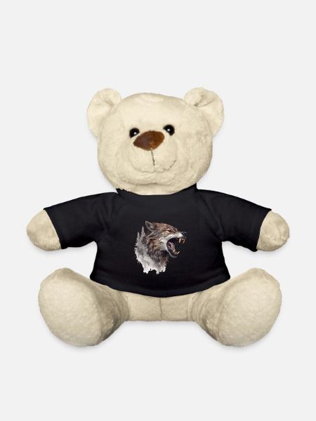 Wolf Wolfskopf Kratzspuren Krallen Wild Wald Jäger - Teddy - Schwarz