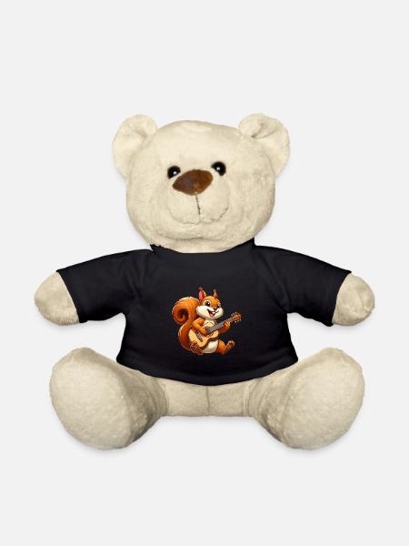 Cooles Eichhörnchen Gitarrist Gitarre Musiker Band - Teddy - Schwarz