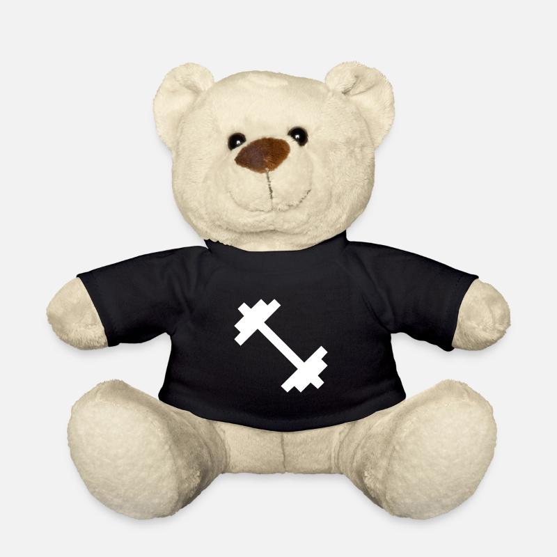 Hantel | Weiß | Geschenkidee - Teddy - Schwarz