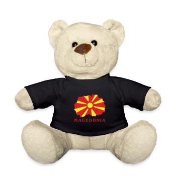 Macédoine Balkans Origine Drapeau de voyage Skopje - Nounours - noir - Devant