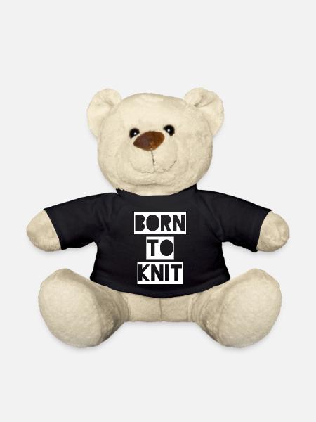 BORN TO KNIT - Geboren um zu stricken. - Teddy - Schwarz