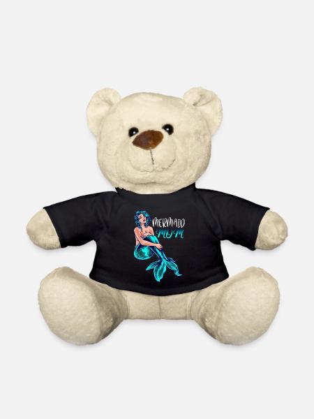 Meerjungfrau Mutter Mermaid Mom Mama Geschenk - Teddy - Schwarz