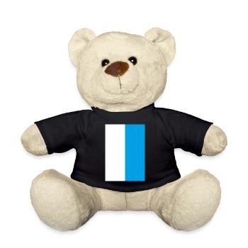 weiss blau Bayern Flagge Geschenkidee - Teddy - Schwarz - Vorne